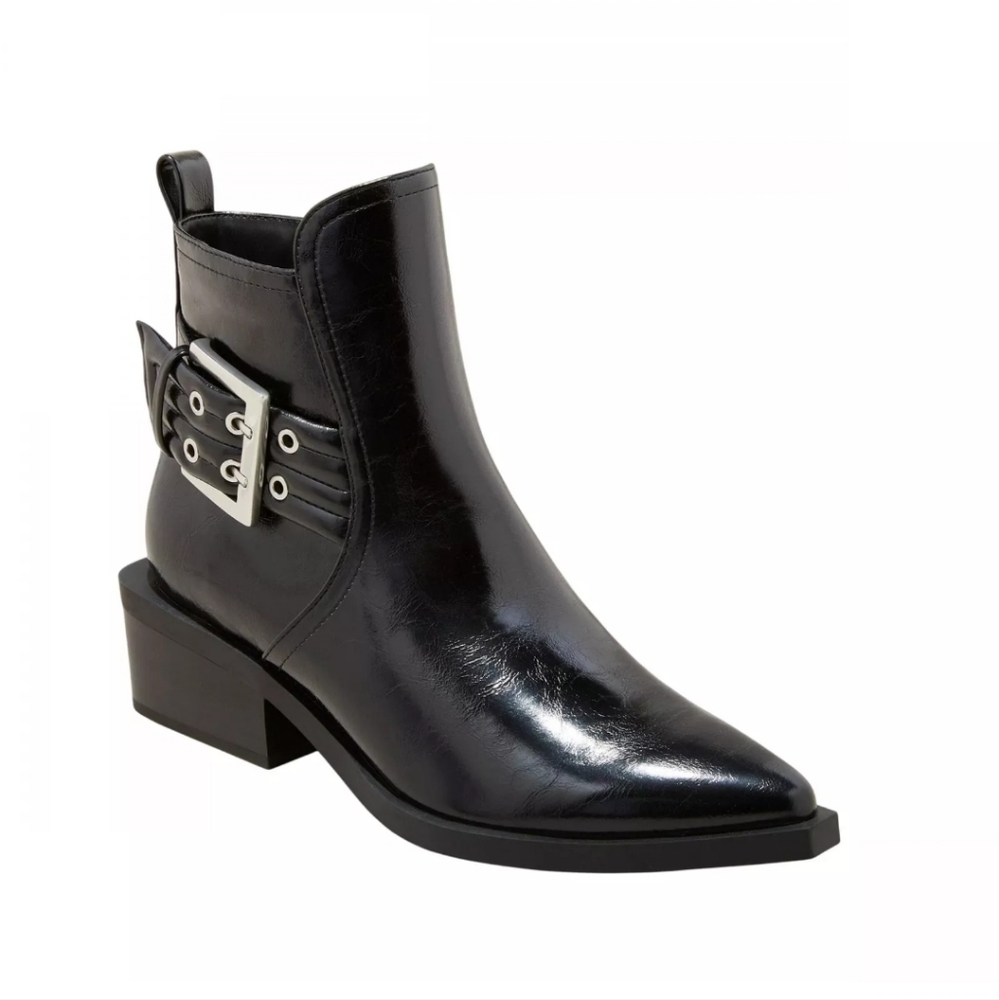 wild fable Woman's Giovanna Buckle Western Ankle Boots Memory Foam ~ Black - Picture 2 of 13
